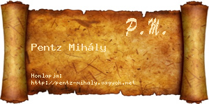Pentz Mihály névjegykártya