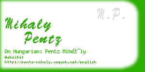 mihaly pentz business card